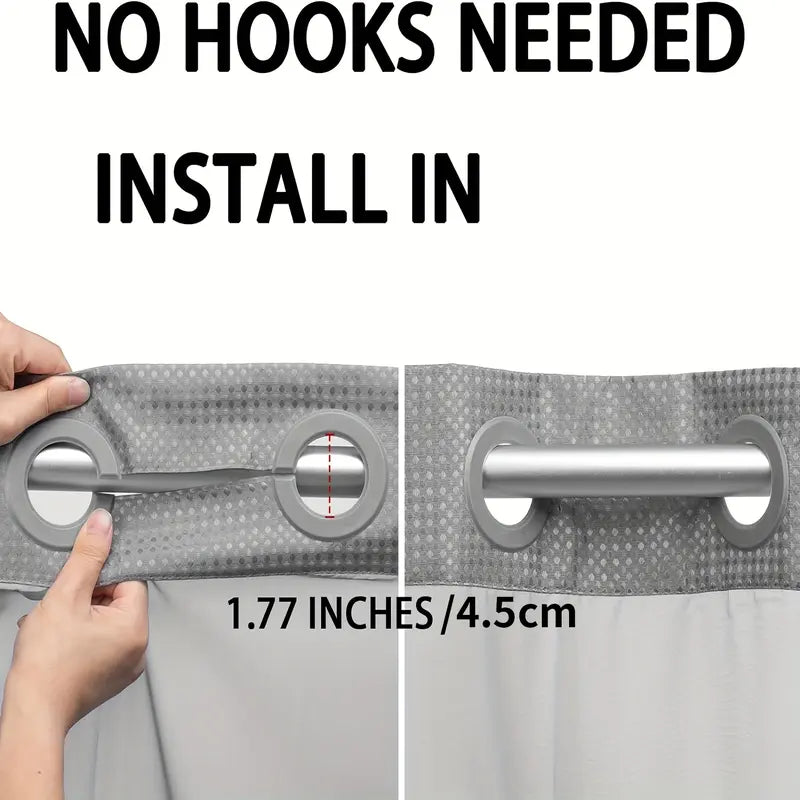 Upgrade Your Bathroomwith a No-Hook DoubleShower Curtain -Waterproof Fabric, Snap-In Liner, Easy Installation& Washable Design, 72" x75"
