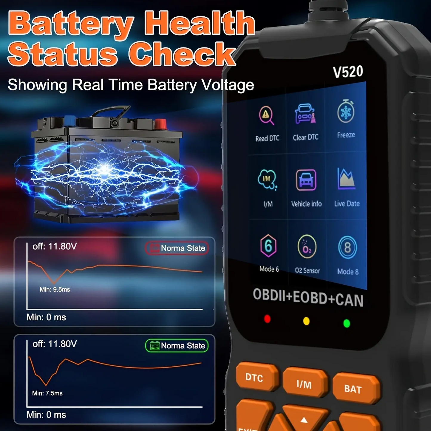Professional OBD2 Scanner with Live Data – OBDII Diagnostic Code Reader for Check Engine Light, Dual UI Modes & Cloud Printing for Car Diagnostics