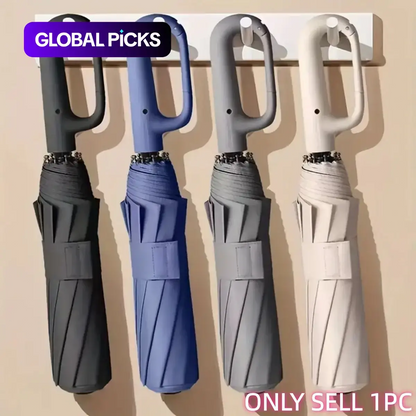 Automatic FoldingWindproof Umbrella -Compact WaterproofRain Umbrella with Easy-Grab Loop, PortableTravel Design for Men &Women