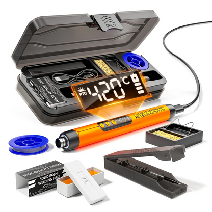 LCD Digital Soldering Iron Kit – Adjustable Temperature USB Electric Soldering Gun with Storage Case, Fast Heating Welding Tool for DIY Electronics & Home Repairs