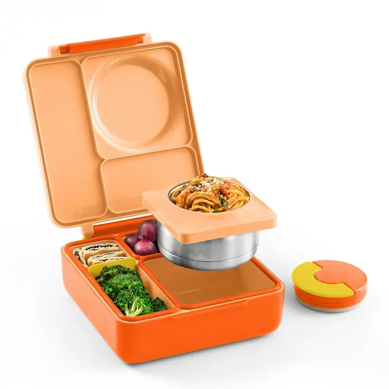 Insulated Bento Lunch Box with Thermos & 3 Compartments – Leak-Proof Stainless Steel Meal Prep Container, Durable, Easy to Clean & Perfect for School, Work & Travel