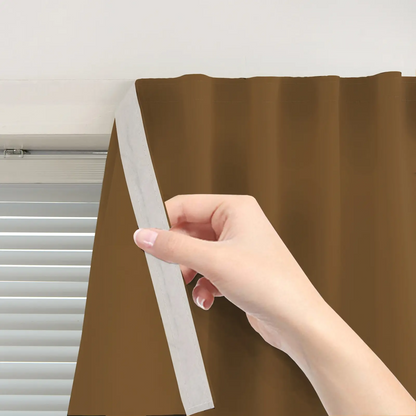 Blackout Window Curtain- No-Drill Magic TapeInstallation, Light-Blocking Privacy Shadefor Bedroom, Living Room& Kitchen