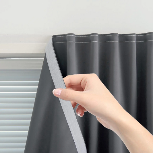 Blackout Window Curtain- No-Drill Magic TapeInstallation, Light-Blocking Privacy Shadefor Bedroom, Living Room& Kitchen