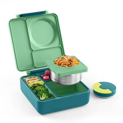 Insulated Bento Lunch Box with Thermos & 3 Compartments – Leak-Proof Stainless Steel Meal Prep Container, Durable, Easy to Clean & Perfect for School, Work & Travel