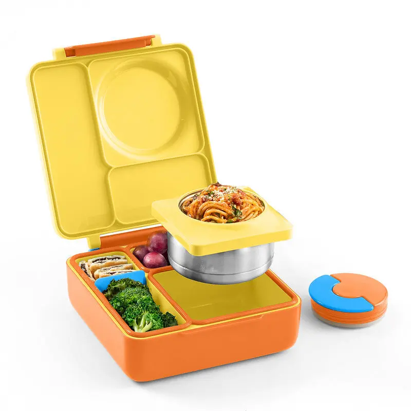 Insulated Bento Lunch Box with Thermos & 3 Compartments – Leak-Proof Stainless Steel Meal Prep Container, Durable, Easy to Clean & Perfect for School, Work & Travel