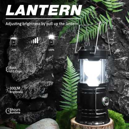 4-Pack Solar Camping Lanterns – Rechargeable LED Lights with Magnetic Base & Foldable Hook, Portable Emergency Lights for Camping, Hiking & Power Outages