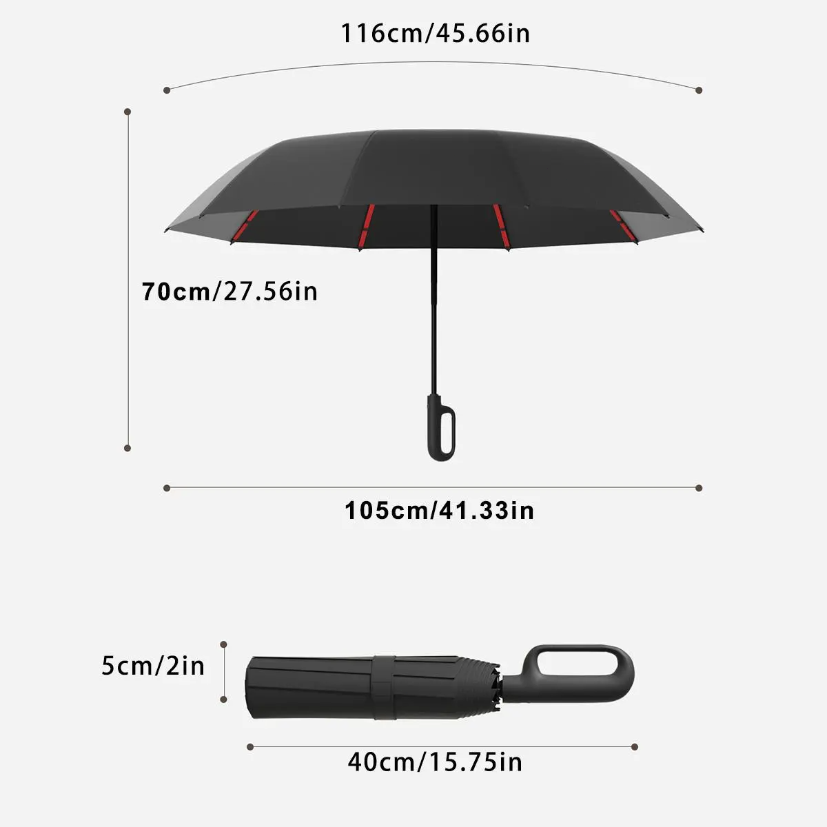 Automatic FoldingWindproof Umbrella -Compact WaterproofRain Umbrella with Easy-Grab Loop, PortableTravel Design for Men &Women