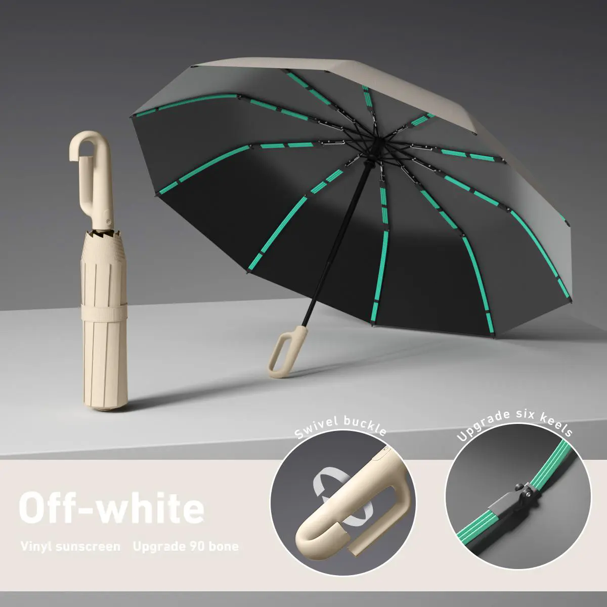 Automatic FoldingWindproof Umbrella -Compact WaterproofRain Umbrella with Easy-Grab Loop, PortableTravel Design for Men &Women