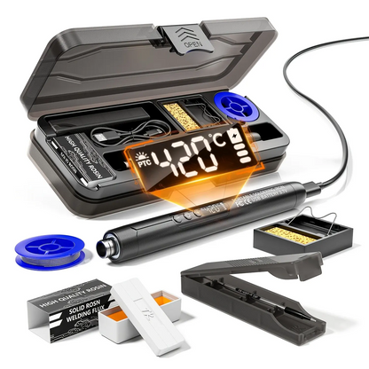 LCD Digital Soldering Iron Kit – Adjustable Temperature USB Electric Soldering Gun with Storage Case, Fast Heating Welding Tool for DIY Electronics & Home Repairs