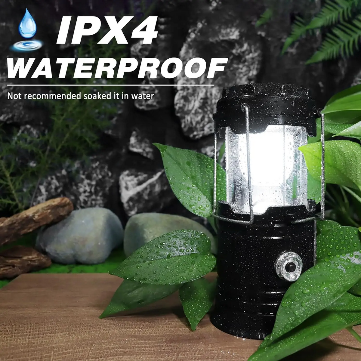 4-Pack Solar Camping Lanterns – Rechargeable LED Lights with Magnetic Base & Foldable Hook, Portable Emergency Lights for Camping, Hiking & Power Outages