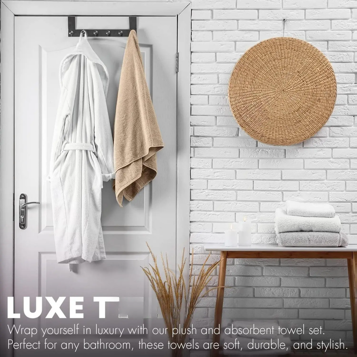 KAHAF Collection 6-PackBath Towels -Lightweight ExtraAbsorbent 100% CottonMulti-Use for Daily - SoftComfortable & Durable -27x54 Inches