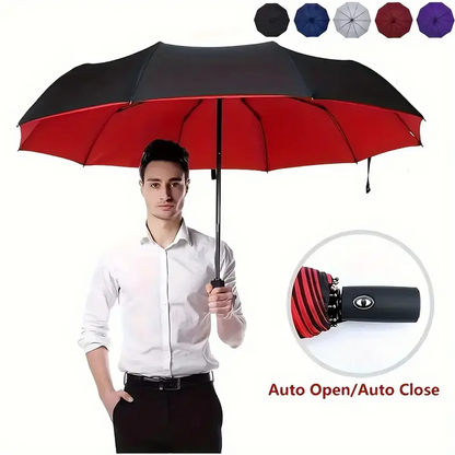 Automatic FoldingWindproof Umbrella -Compact WaterproofRain Umbrella with Easy-Grab Loop, PortableTravel Design for Men &Women