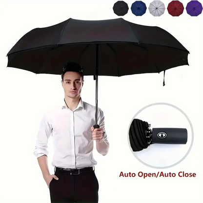 Automatic FoldingWindproof Umbrella -Compact WaterproofRain Umbrella with Easy-Grab Loop, PortableTravel Design for Men &Women