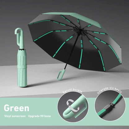 Automatic FoldingWindproof Umbrella -Compact WaterproofRain Umbrella with Easy-Grab Loop, PortableTravel Design for Men &Women