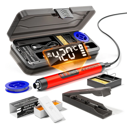 LCD Digital Soldering Iron Kit – Adjustable Temperature USB Electric Soldering Gun with Storage Case, Fast Heating Welding Tool for DIY Electronics & Home Repairs