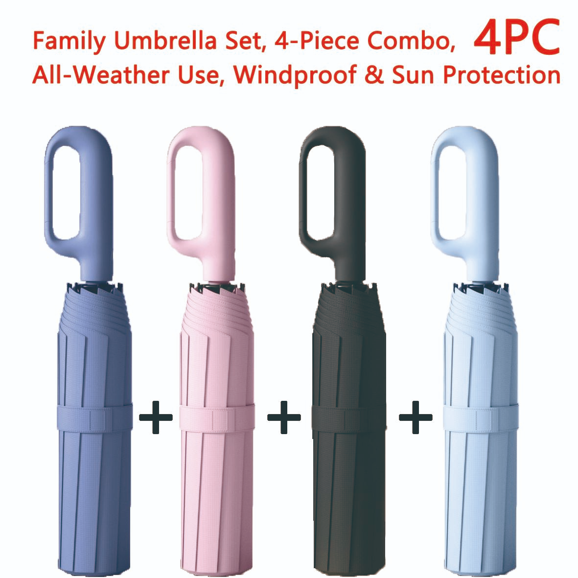 Automatic FoldingWindproof Umbrella -Compact WaterproofRain Umbrella with Easy-Grab Loop, PortableTravel Design for Men &Women