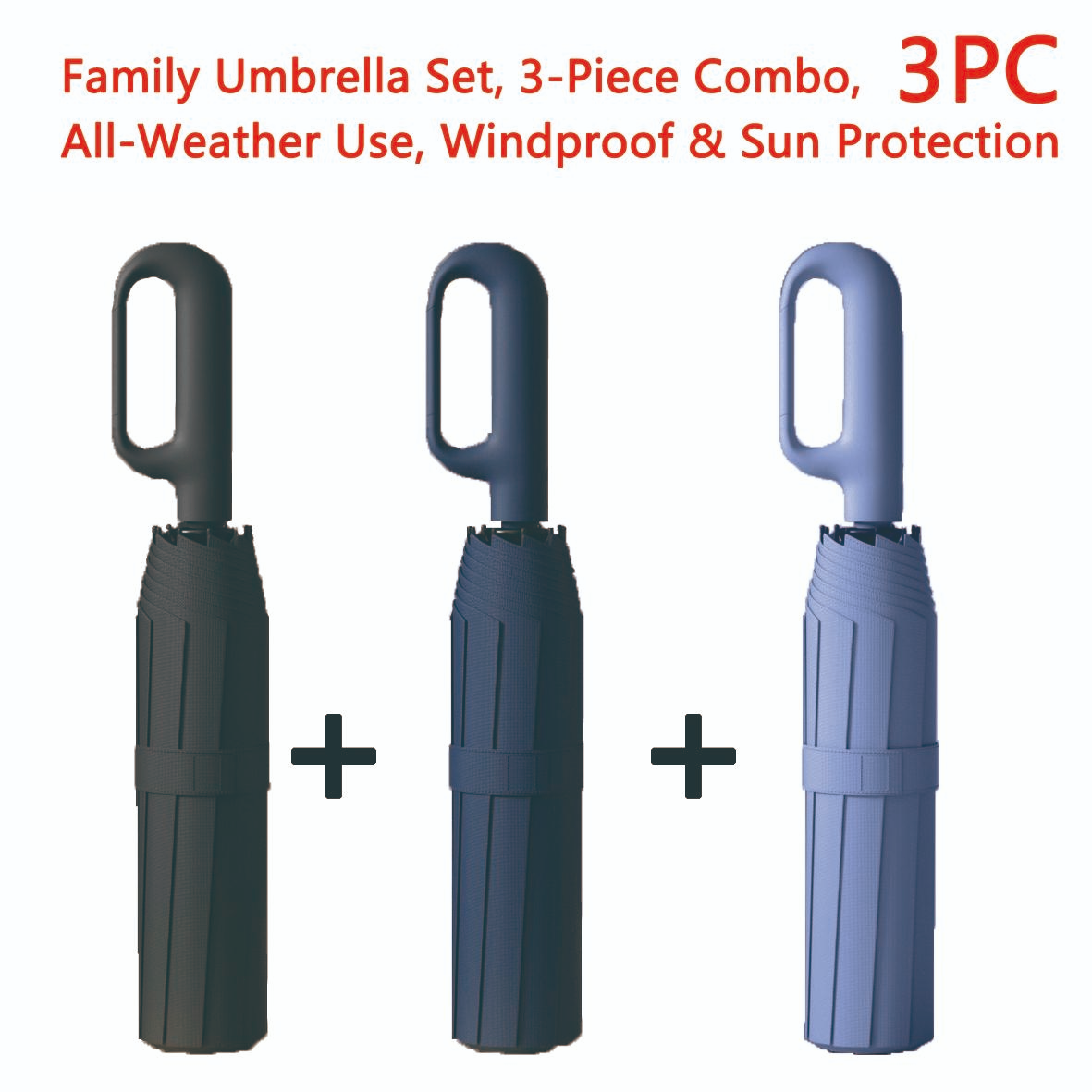 Automatic FoldingWindproof Umbrella -Compact WaterproofRain Umbrella with Easy-Grab Loop, PortableTravel Design for Men &Women