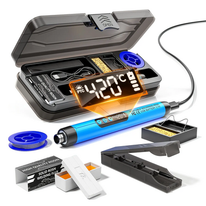 LCD Digital Soldering Iron Kit – Adjustable Temperature USB Electric Soldering Gun with Storage Case, Fast Heating Welding Tool for DIY Electronics & Home Repairs