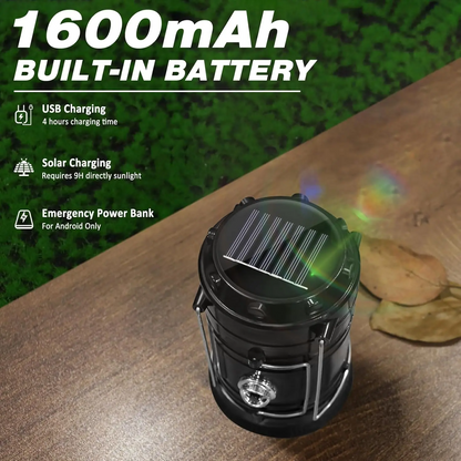 4-Pack Solar Camping Lanterns – Rechargeable LED Lights with Magnetic Base & Foldable Hook, Portable Emergency Lights for Camping, Hiking & Power Outages