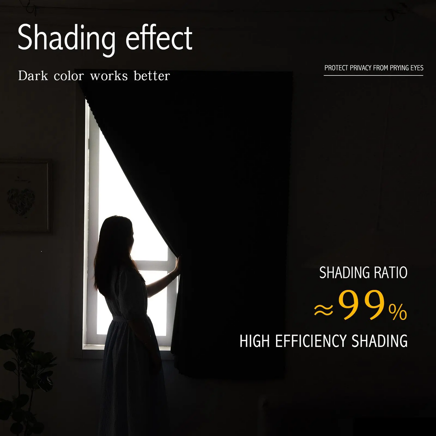 Blackout Window Curtain- No-Drill Magic TapeInstallation, Light-Blocking Privacy Shadefor Bedroom, Living Room& Kitchen