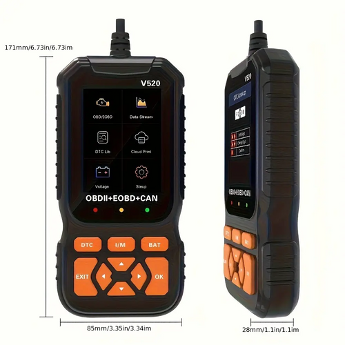 Professional OBD2 Scanner with Live Data – OBDII Diagnostic Code Reader for Check Engine Light, Dual UI Modes & Cloud Printing for Car Diagnostics