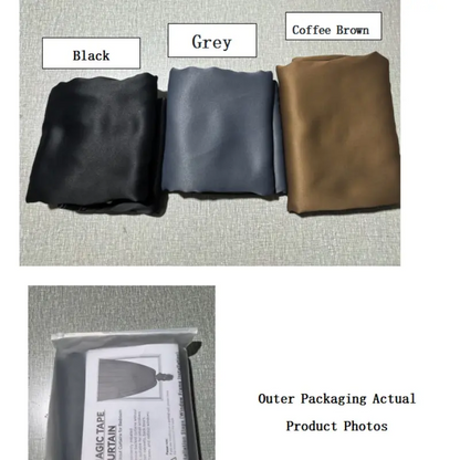 Blackout Window Curtain- No-Drill Magic TapeInstallation, Light-Blocking Privacy Shadefor Bedroom, Living Room& Kitchen
